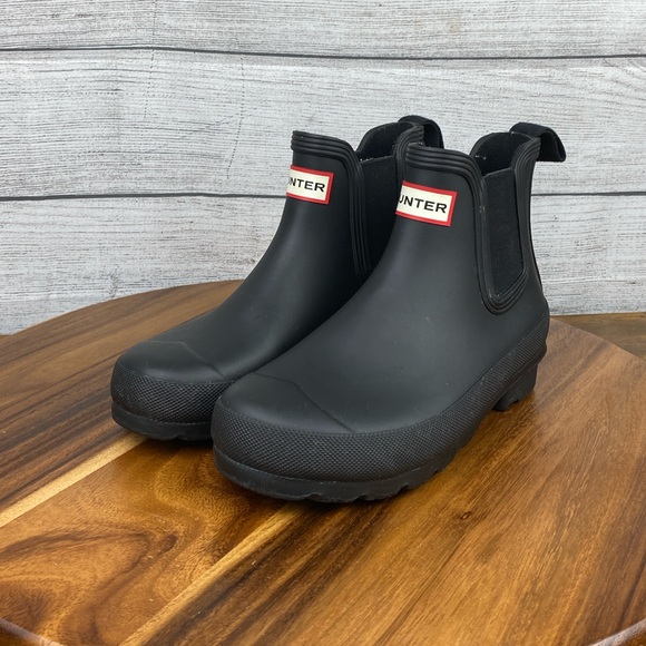 Hunter Women's Original Chelsea Boots Black Rubber Rain Boot Size 5 - Picture 2 of 11